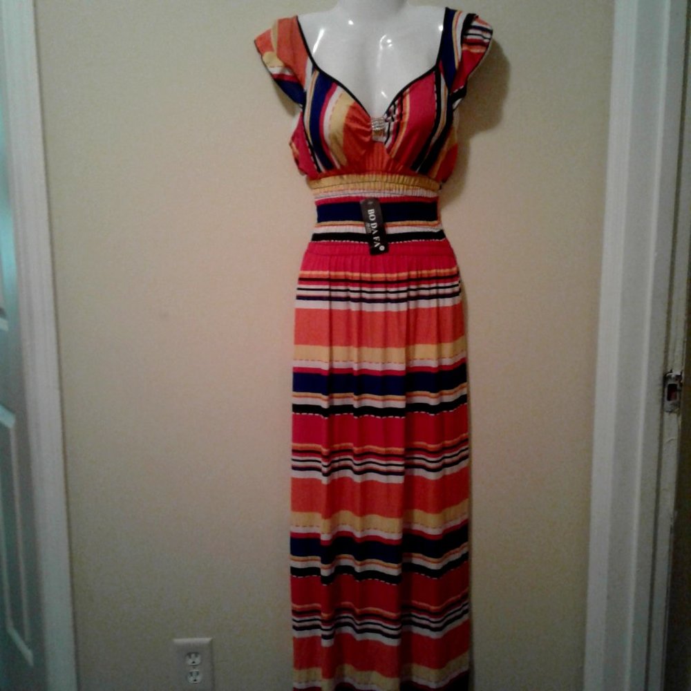 Stripes Long Length Dress
